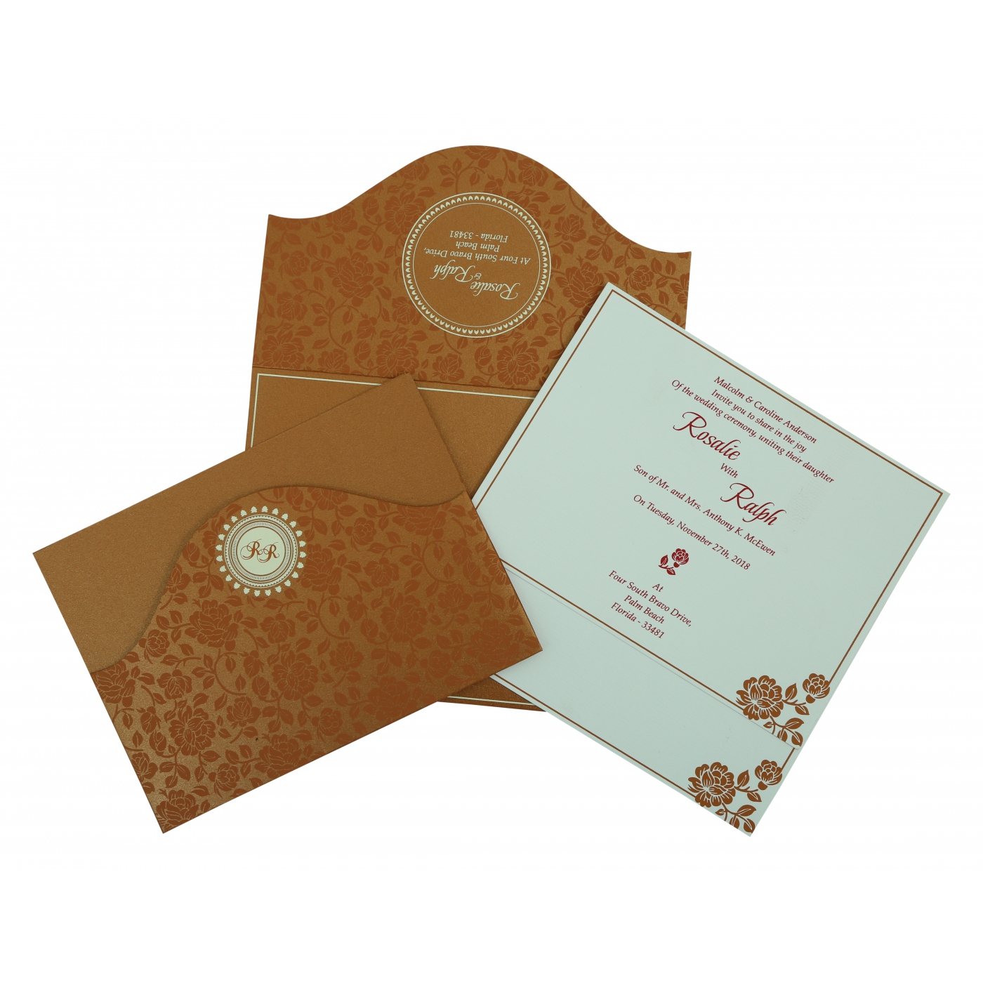 Screen Printed Wedding Invitations  Custom  Elegant Design - Texas - Dallas ID1587816 3