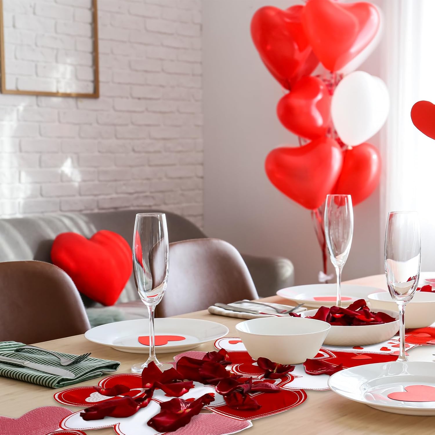 Valentines Day Table Runner 14 x 69 Inch Embroidered Love - New York - Albany ID1595324 2