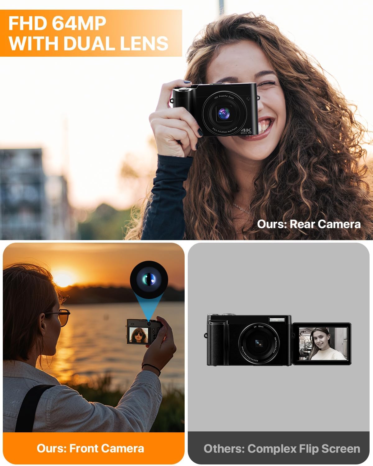 4K Digital Camera 64MP Dual Cameras for Photography Autofoc - New York - Albany ID1585852 2