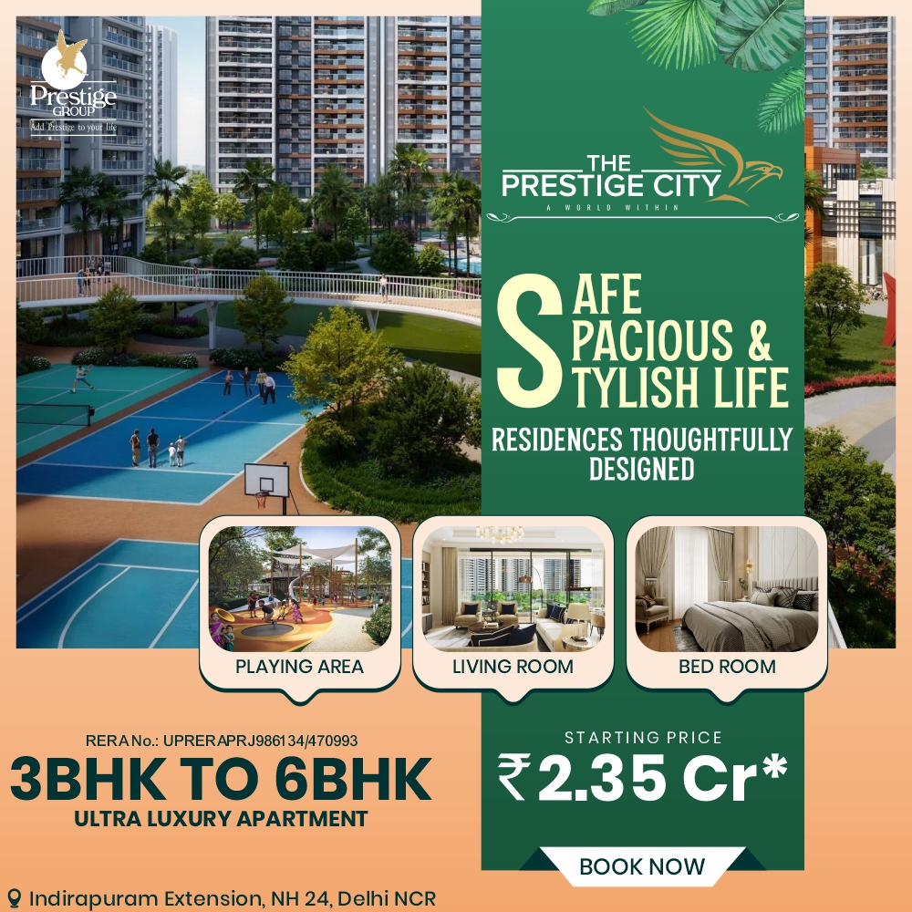 3 BHK Apartments in Indirapuram Extension  The Prestige Cit - Uttar Pradesh - Ghaziabad ID1617253