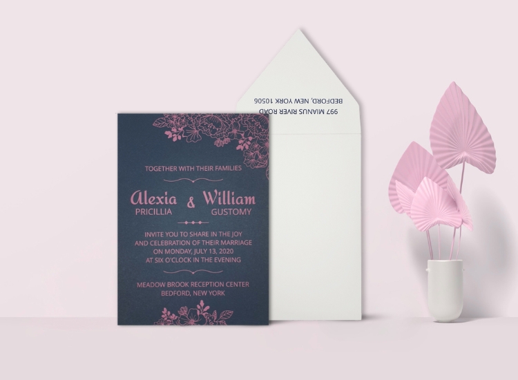 Floral Theme Invitation Cards  Elegant Flower Designs for A - Massachusetts - Boston ID1602936 2