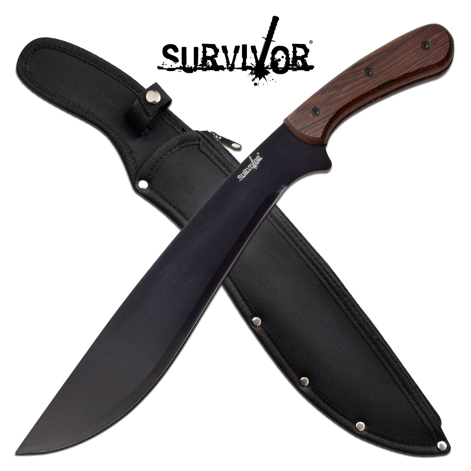 Survivor 22 Inch Machete Survival Knife with Wood Handle and - South Dakota - Aberdeen ID1556602