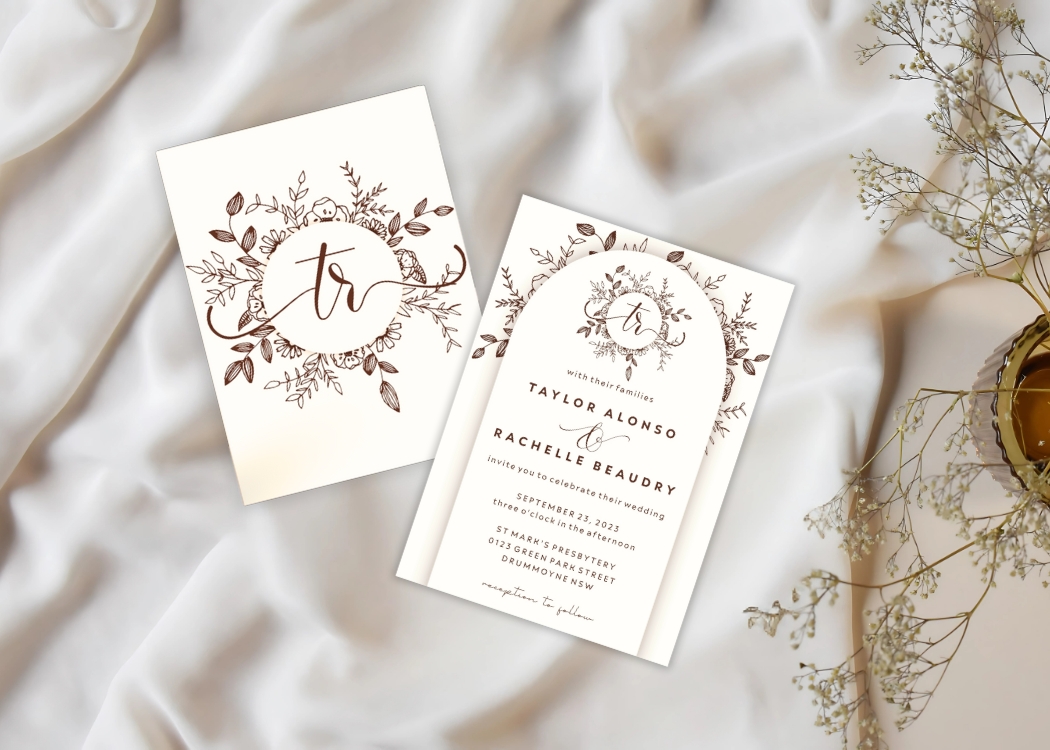 Single Sheet Invites  Exquisite Premium Wedding Invitations - Massachusetts - Cambridge ID1596558