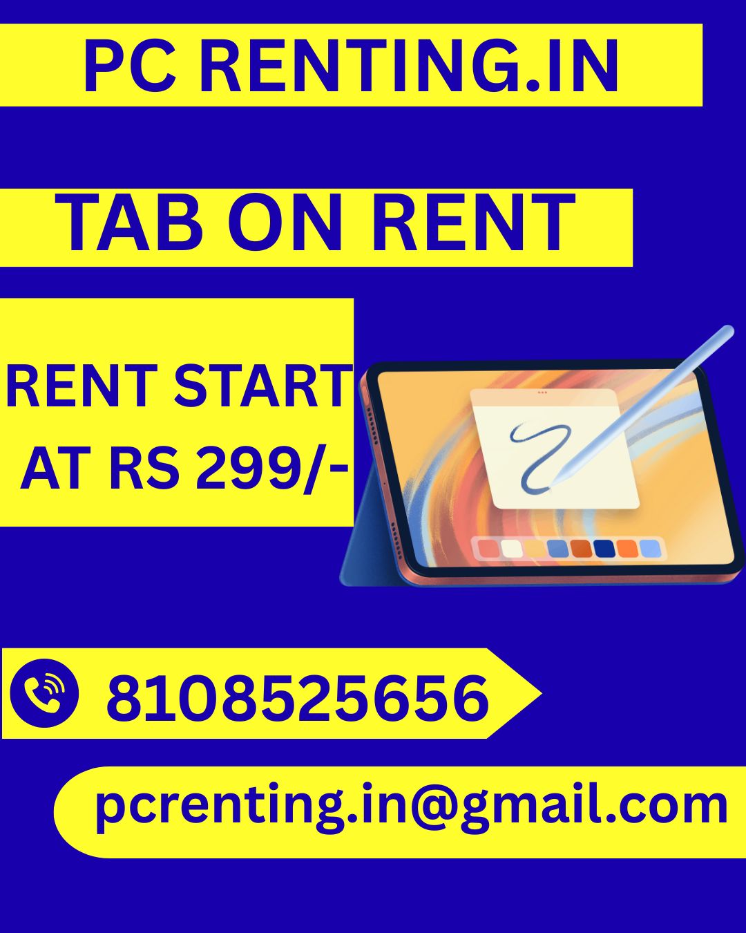 Rent a Tab on start at rs299 MUMBAI THANE - Maharashtra - Mumbai ID1614869