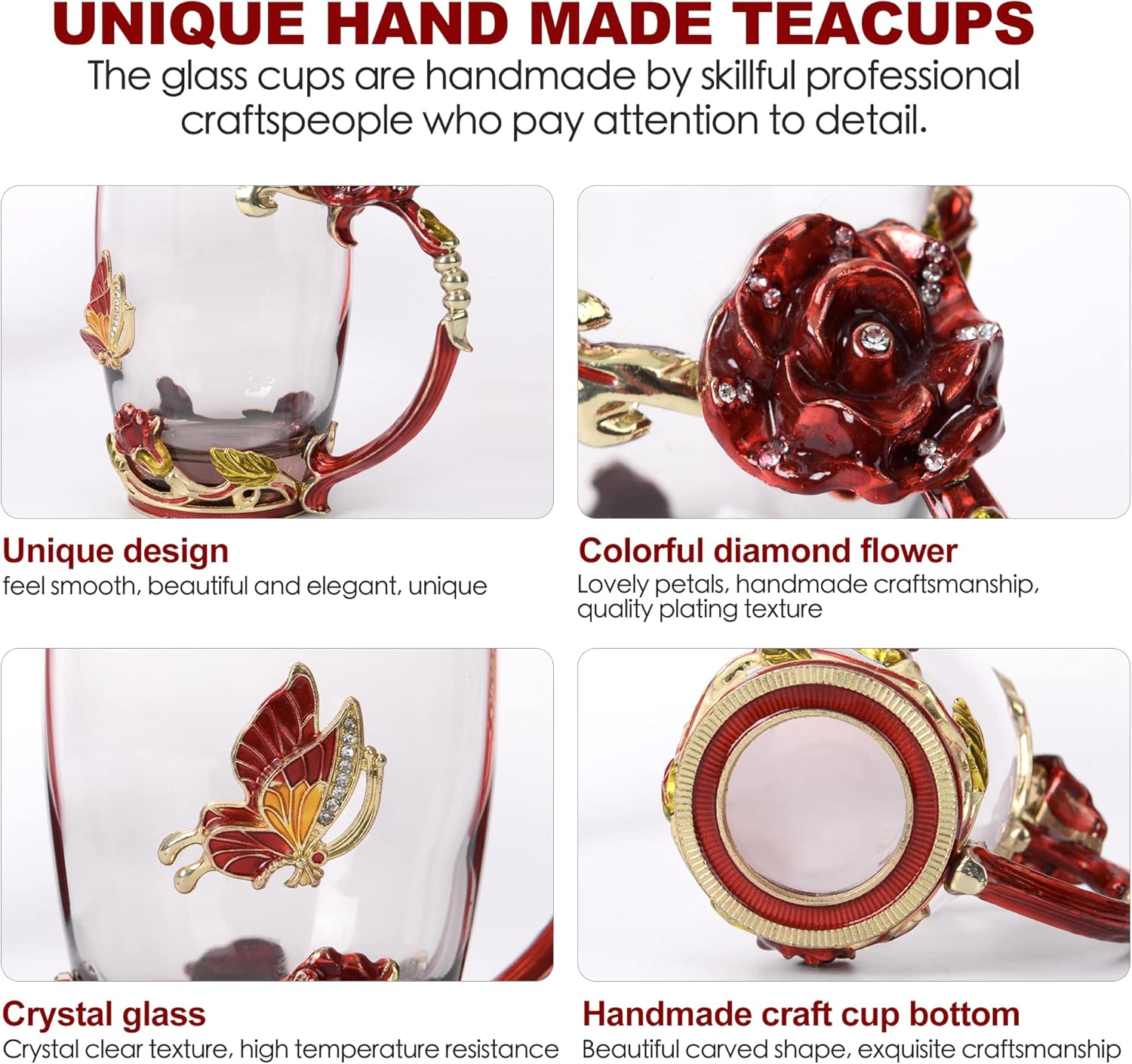 Glass Coffee Cup Tea Mug  Gifts with Spoon Set Handmade - New York - Albany ID1595576 4