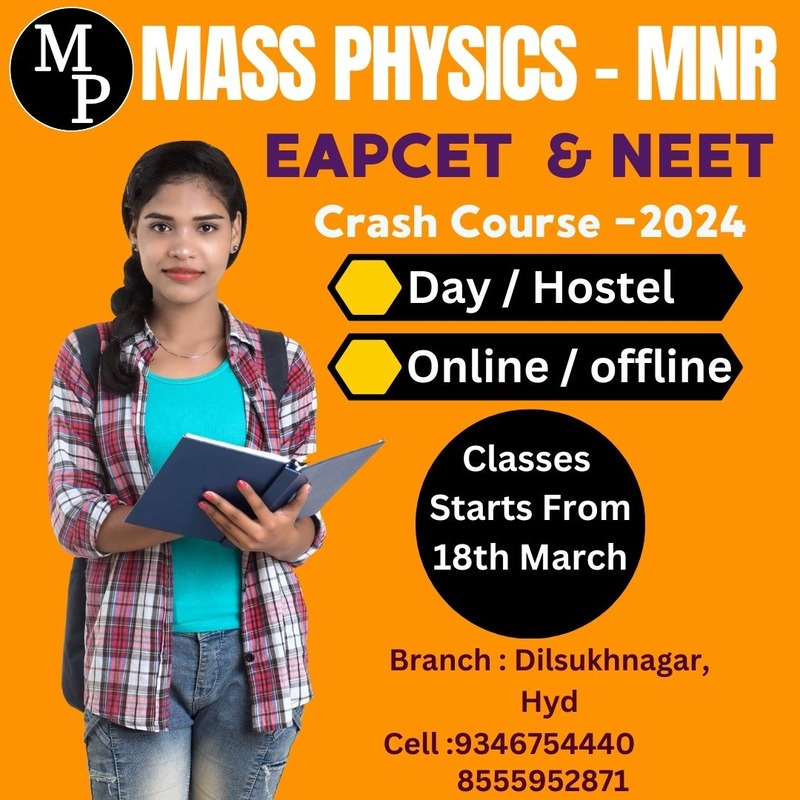  EAPCET  NEET Crash Course 2024 OfflineOnline Classses by - Andhra Pradesh - Hyderabad ID1543581