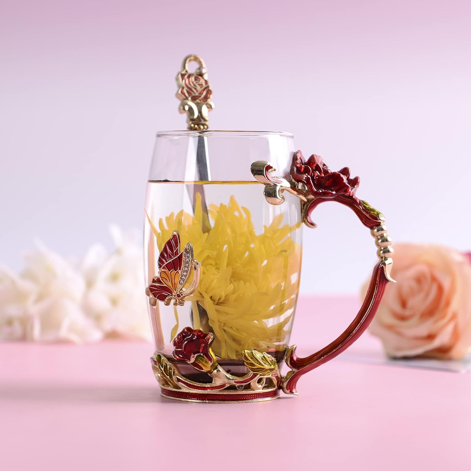 Glass Coffee Cup Tea Mug  Gifts with Spoon Set Handmade - New York - Albany ID1595576 2