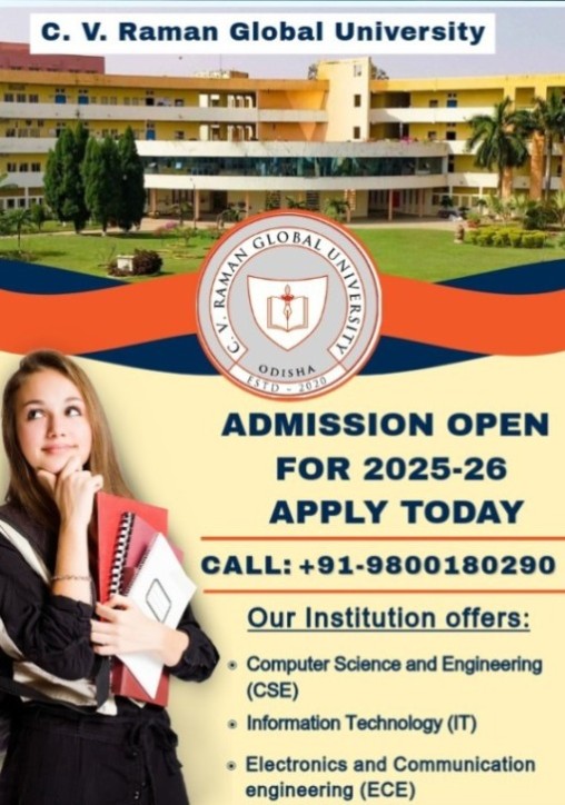 Admission Open 2025 at C V Raman Global University for CSE - Orissa - Bhubaneswar ID1595250