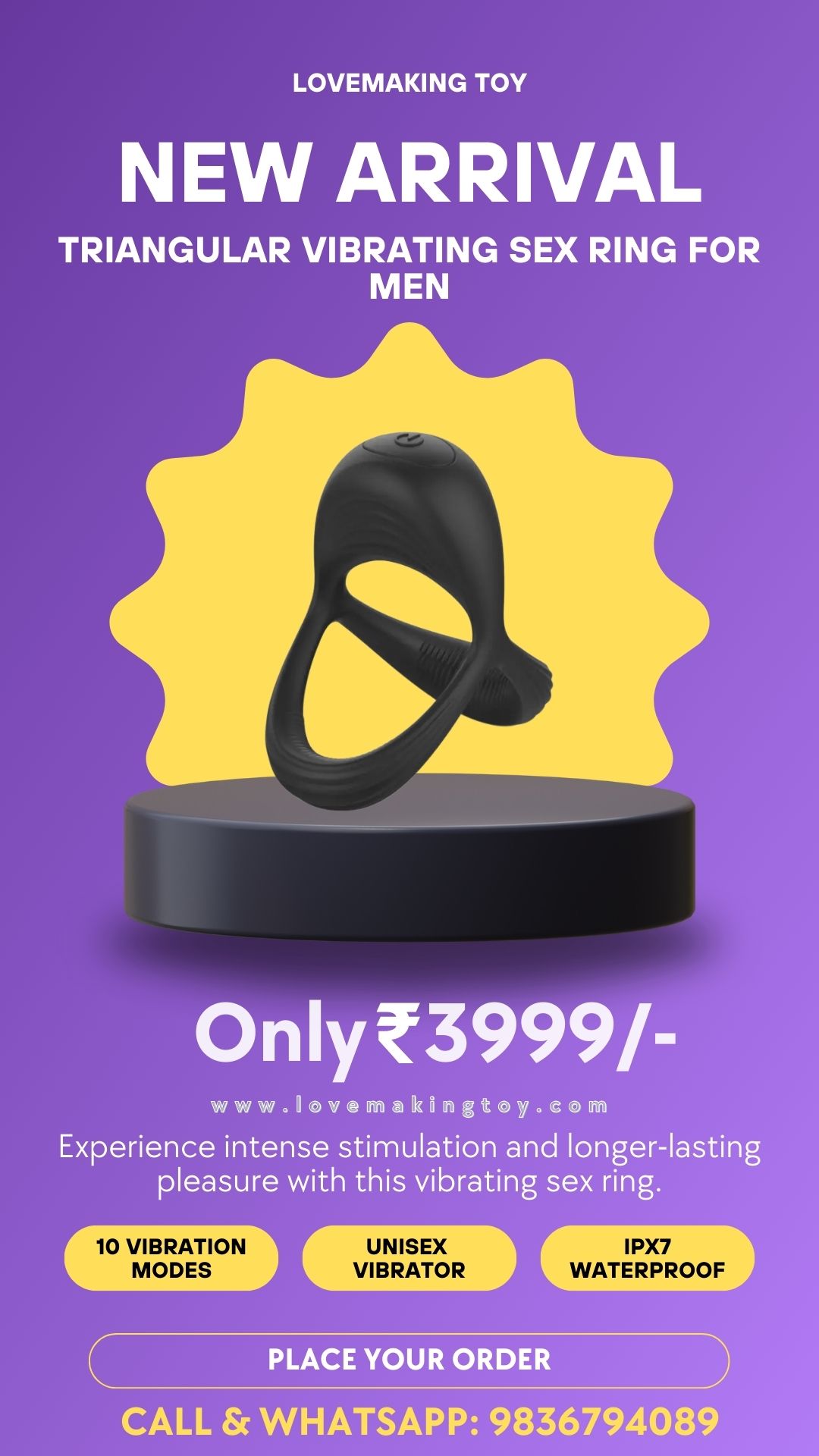 Buy Triangular Vibrating Sex Ring for Men Call 9836794089 - Haryana - Rewari ID1599536
