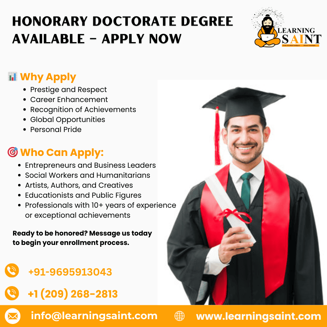 Honorary Doctorate Degree Available  Apply Now - Karnataka - Delhi ID1611248