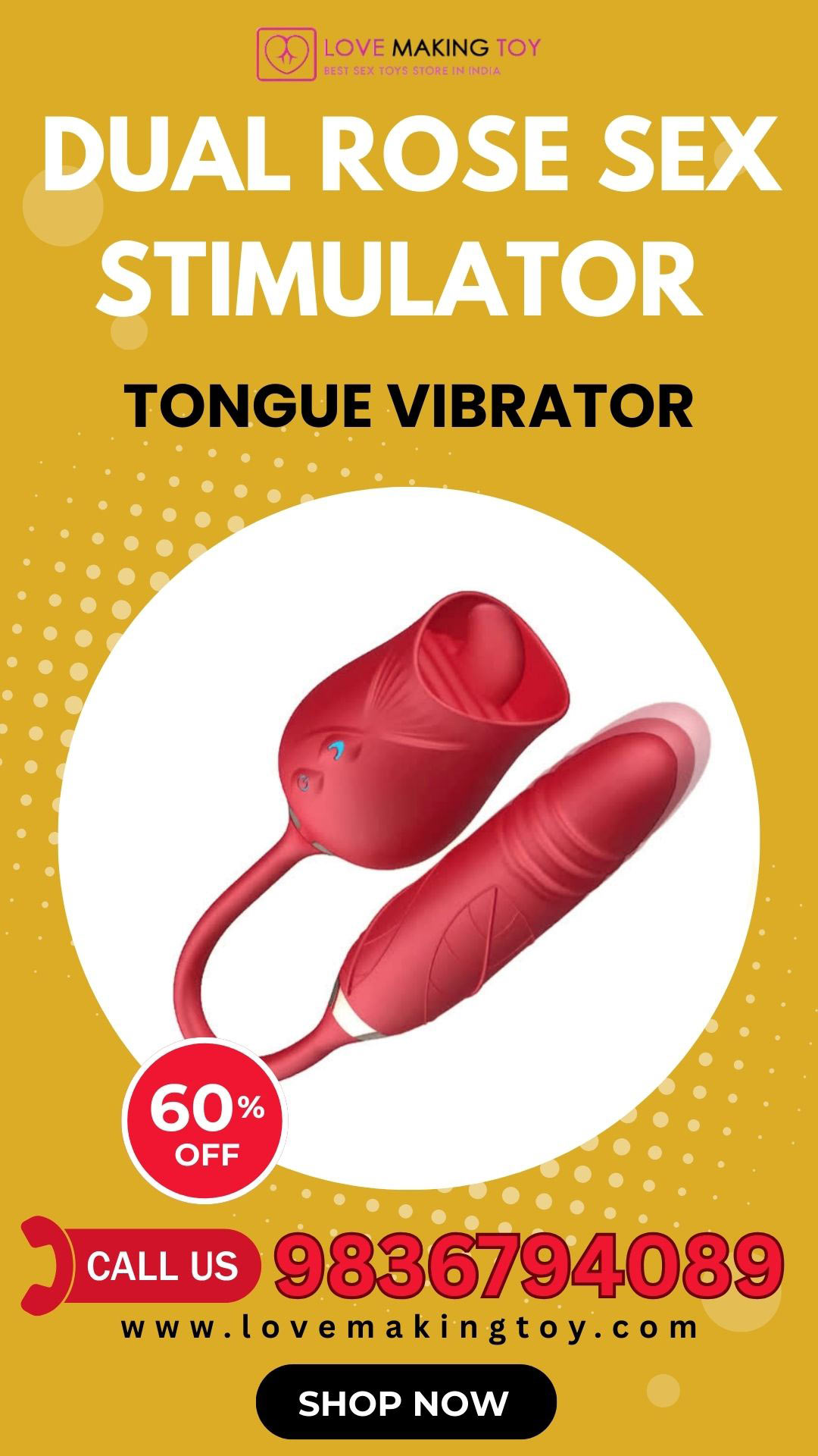 Best Dual Rose Stimulator Vibrator Online Call 9836794089 - Jharkhand - Jamshedpur ID1601990