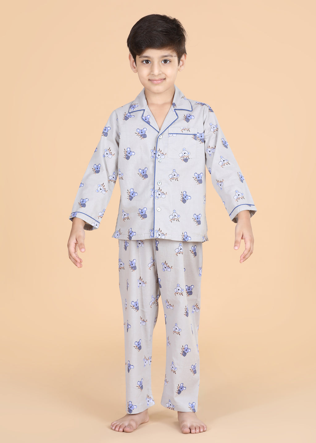 Buy Koala Grey Full Sleeves Cotton Nighsuit Boys Online - Rajasthan - Jaipur ID1523168