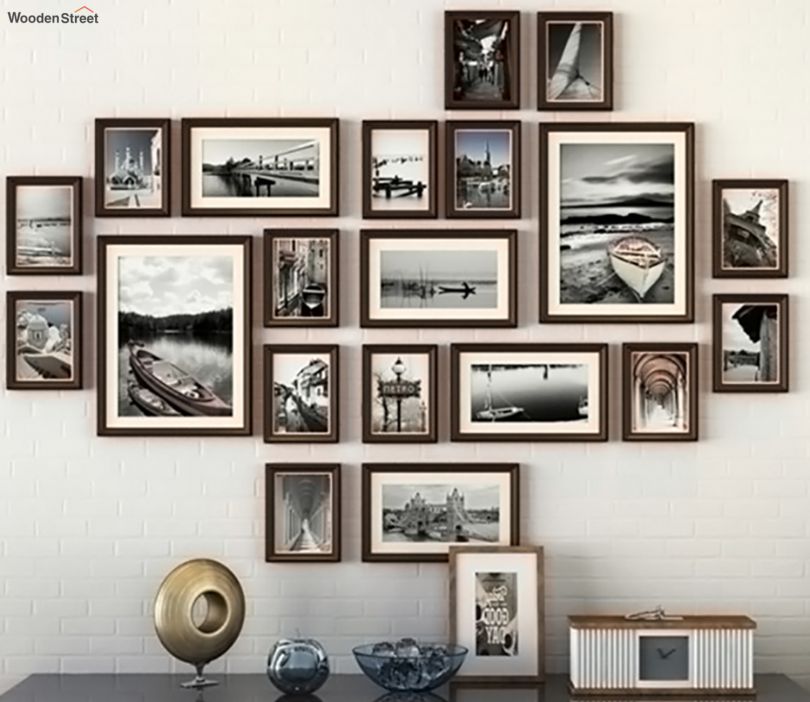 Buy Dark Brown Set of 20 Wall Photo Frames Online in India a - Karnataka - Bangalore ID1516504