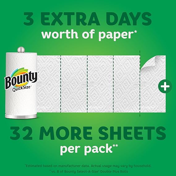Bounty Quick Size Paper Towels White 8 Family Rolls  20 R - New York - Albany ID1551497 2