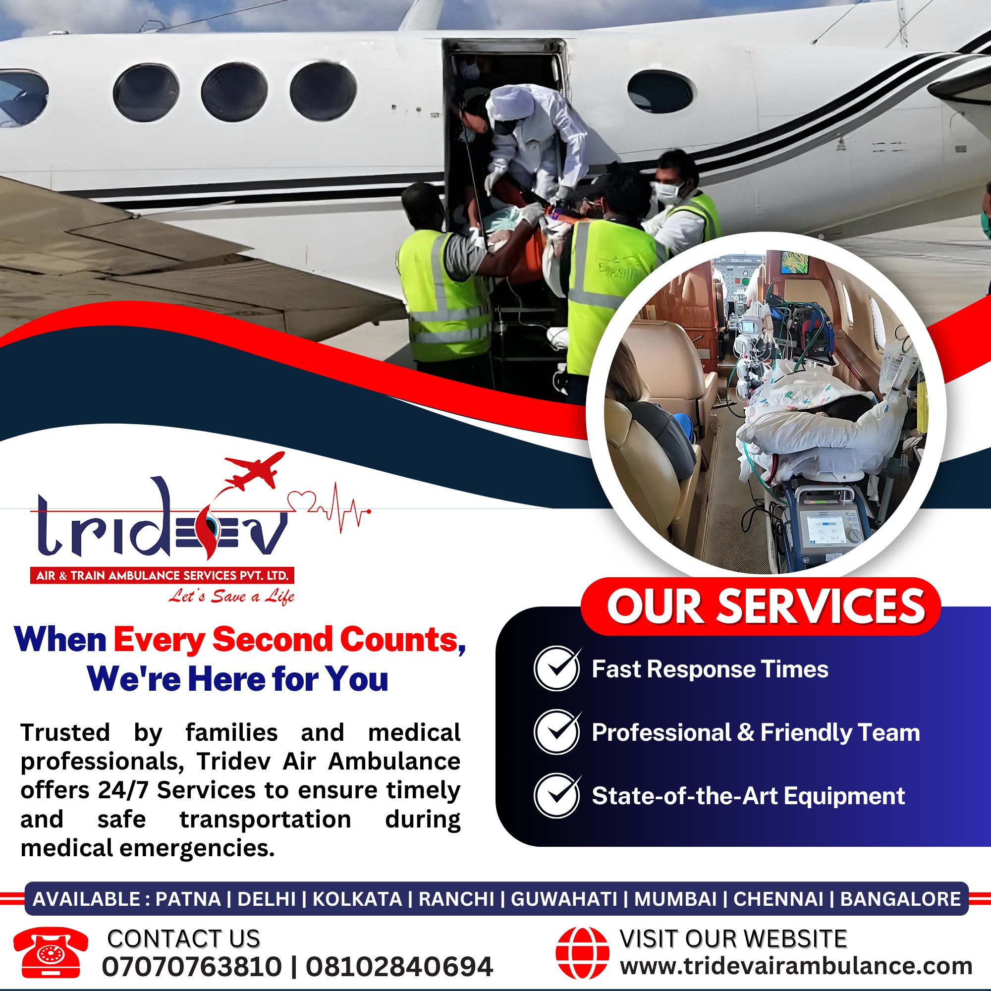 The Most Wanted Tridev Air Ambulance Services in Patna Among - Bihar - Patna ID1590630