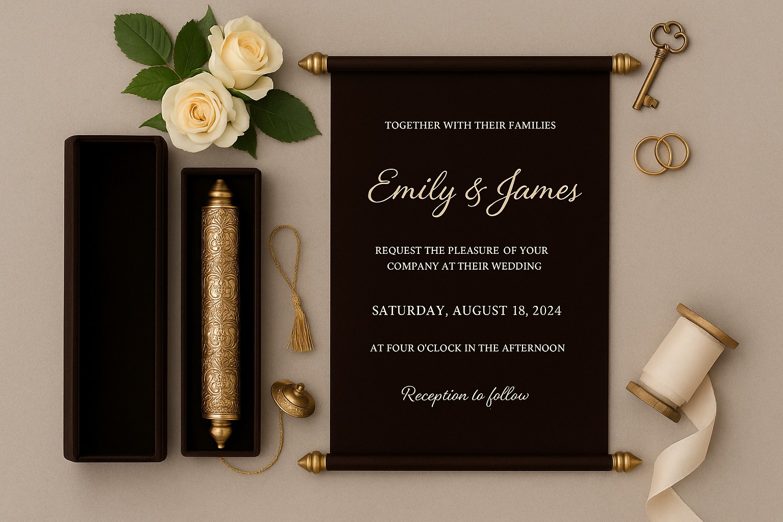 Royal Scroll Wedding Invitations  Crafted to Tell Your Stor - New Jersey - Jersey City ID1612415 2