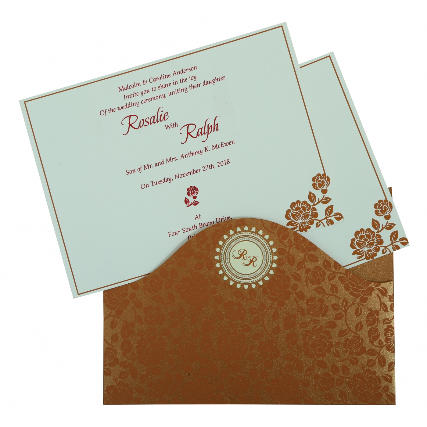 Screen Printed Wedding Invitations  Custom  Elegant Design - Texas - Dallas ID1587816 2