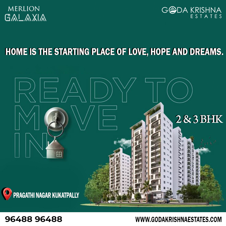 2  3 BHK ReadytoMove Flats for Sale at Merlion Galaxia  - Andhra Pradesh - Hyderabad ID1618920