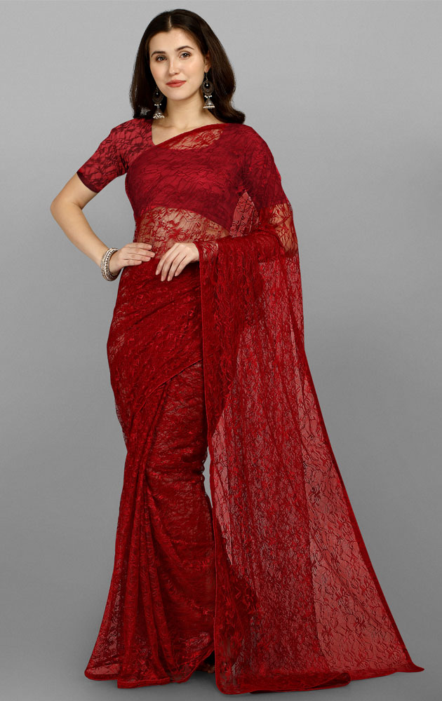 Glamour in our Red Color Net Party Wear Saree - Gujarat - Surat ID1535680