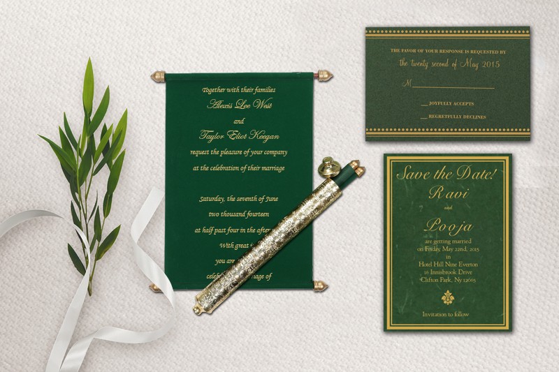 Elegant Scroll Wedding Invitations  Custom Scroll Cards  B - Minnesota - Saint Paul ID1604063