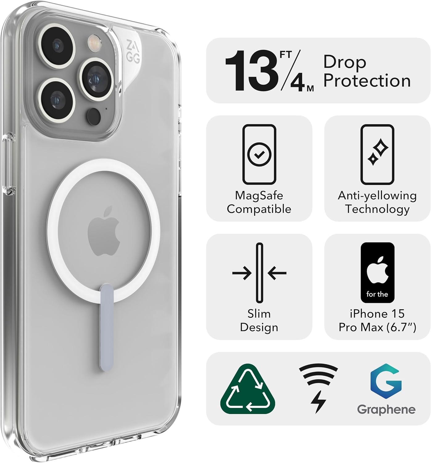 ZAGG Crystal Palace Snap iPhone 15 Pro Max Clear Phone Case  - New York - Albany ID1554753 4