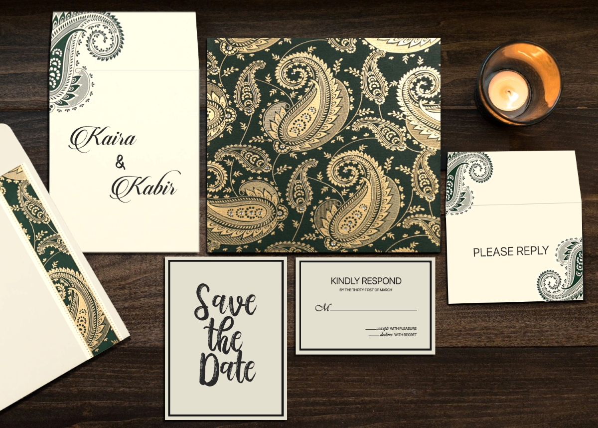 Elegant Paisley Wedding Invitations  Unique Paisley Theme - Arizona - Phoenix ID1588376