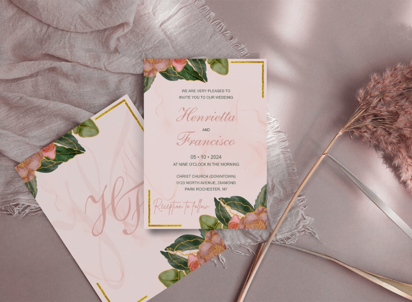 Single Sheet Wedding Invitations  Custom Wedding Cards Onli - North Carolina - Charlotte ID1608539
