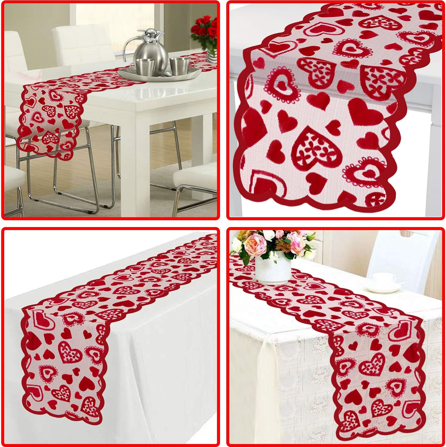 Mosoan Valentines Day Decor Table Runner  13 x 72 Inch  - New York - Albany ID1595126 4