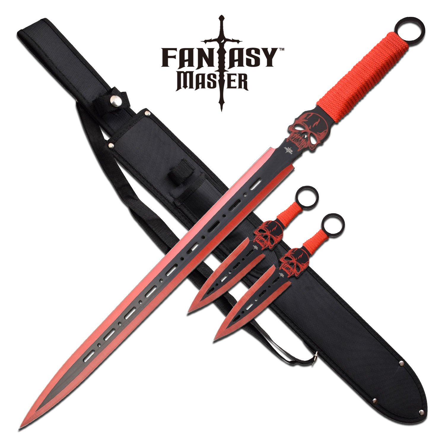 Red Skull Ninja Sword with Throwing Knives Set - California - Anaheim ID1524623