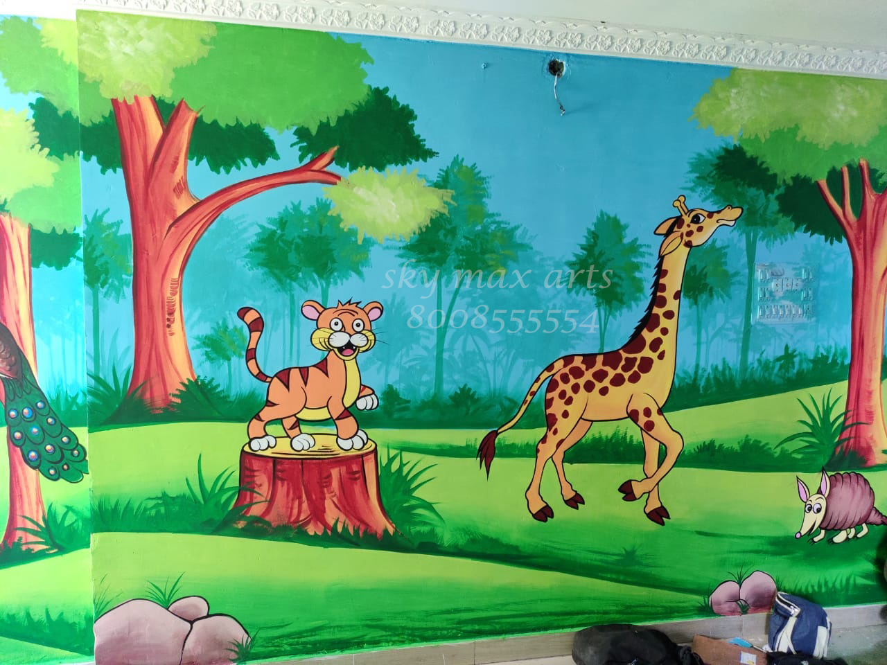 Pre Primary School Cartoon Wall Painting  - Andhra Pradesh - Hyderabad ID1543583
