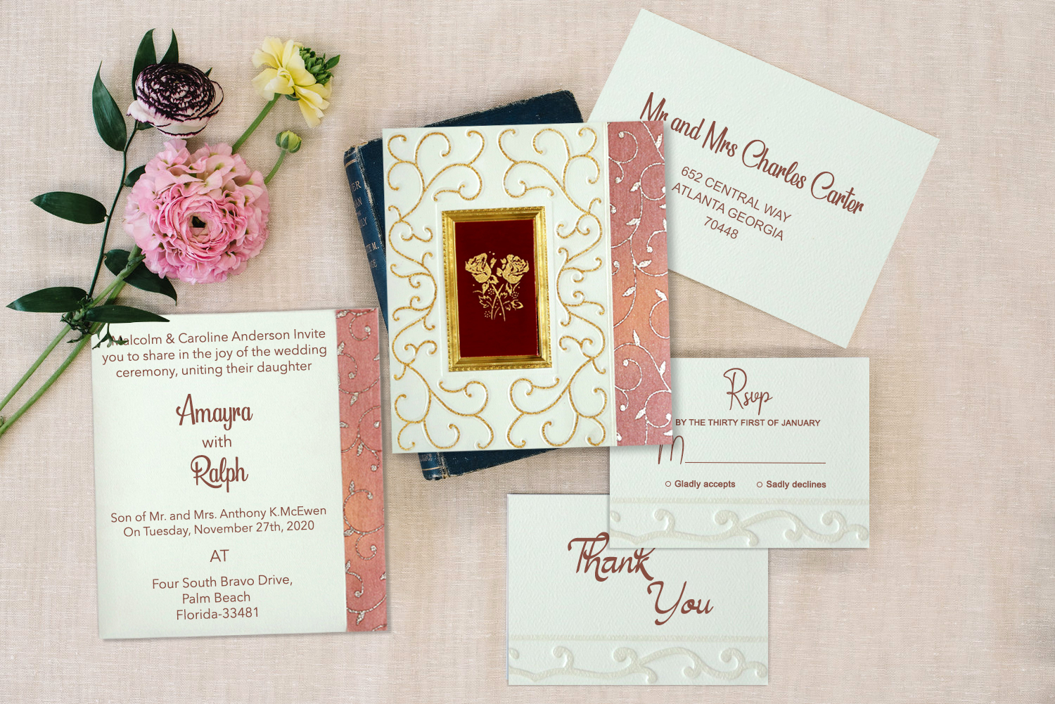 Chic  Elegant Wedding Cards  Timeless Style - Washington - Seattle ID1606133
