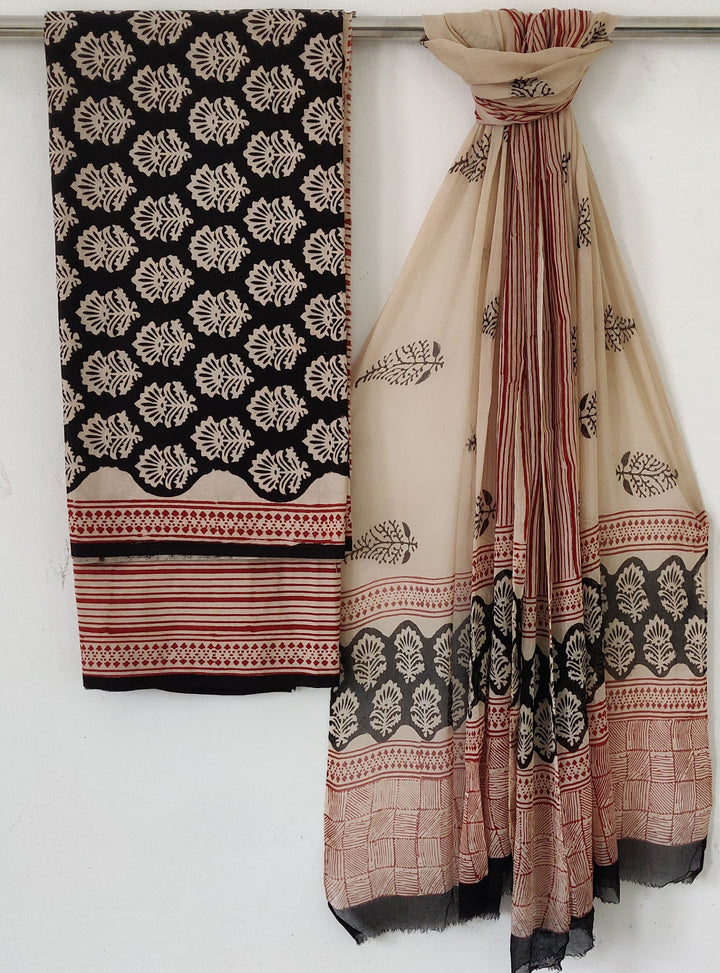 Buy Traditional Black and Brown Hand Painted Cotton Sets Wit - Rajasthan - Jaipur ID1526401