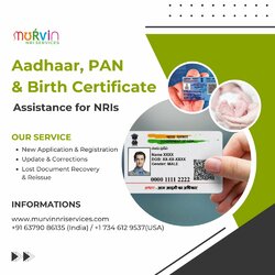 Aadhaar PAN  Birth Certificate Help for NRIs in India - Tamil Nadu - Chennai ID1596284