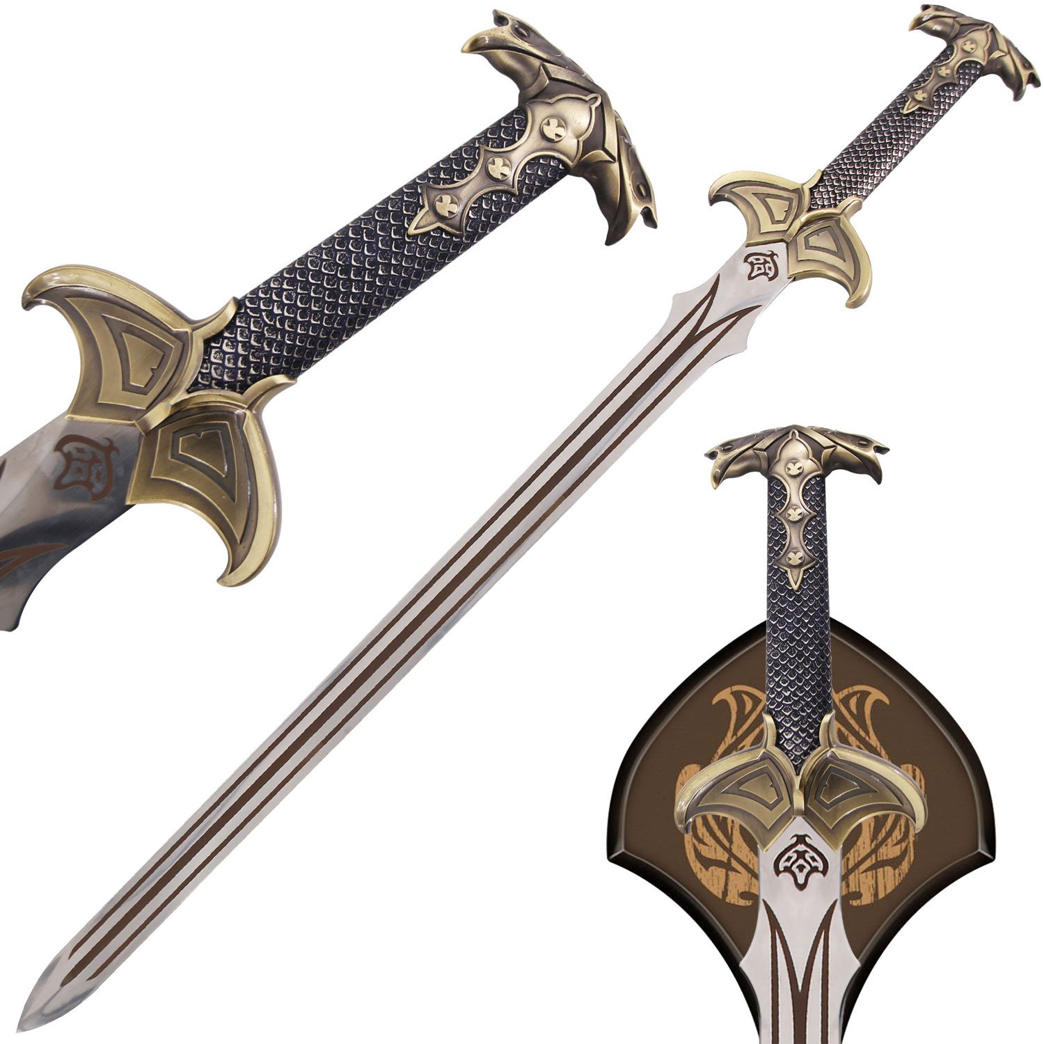 Fantasy Replica Sword Stainless Steel Blade with Wooden Disp - California - Anaheim ID1525747