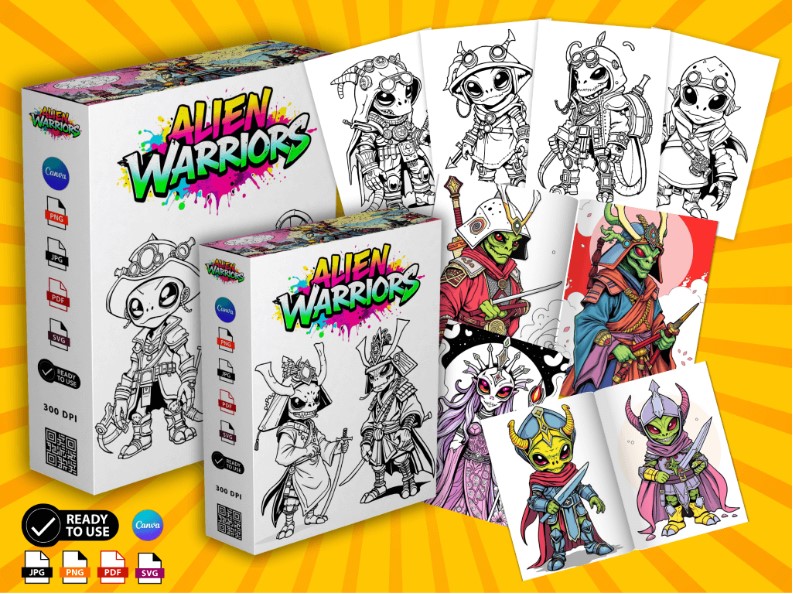 PLR Alien Warriors Coloring Pack Review - New York - Albany ID1587876 2