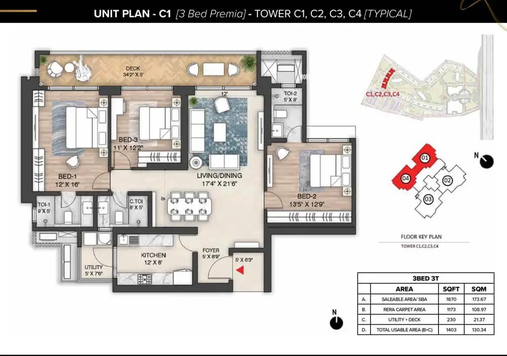 3 BHK Apartments  4 BHK Apartments in Indirapuram Extension - Uttar Pradesh - Ghaziabad ID1616411 3