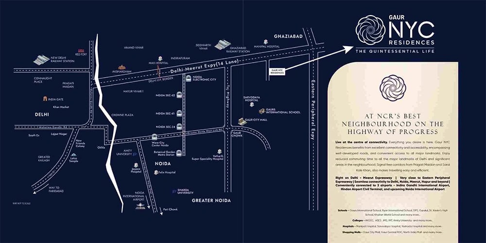 4 BHK Apartment in wave city  Gaur NYC Residences - Uttar Pradesh - Ghaziabad ID1616406 4