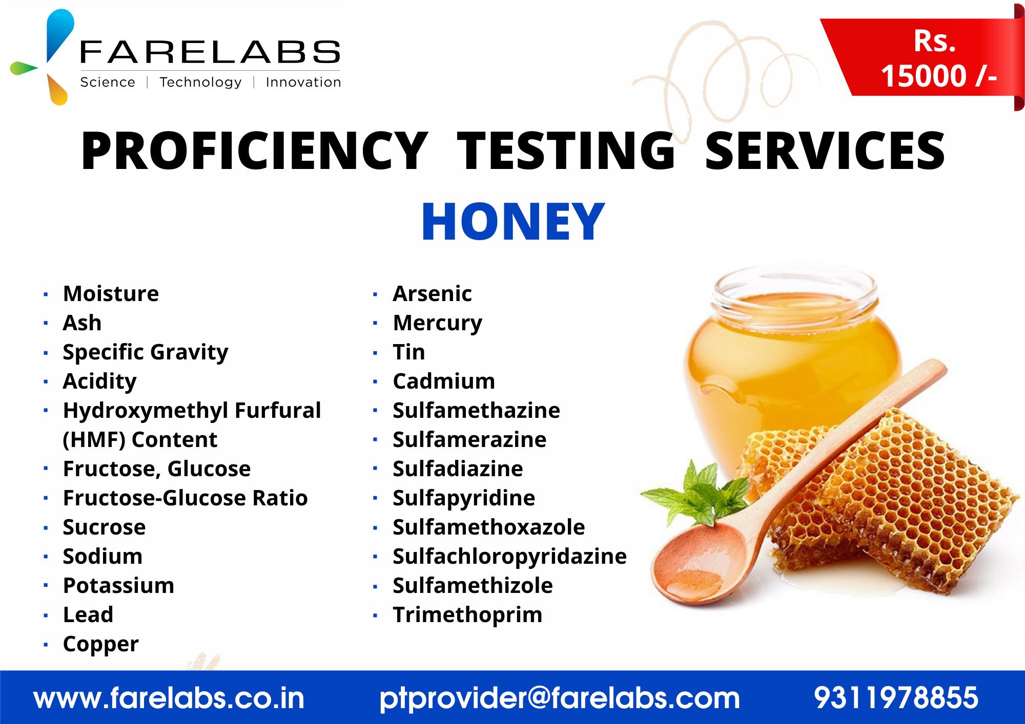 FARE LABS Pvt Ltd is the honey testing lab  - Arizona - Mesa ID1606350