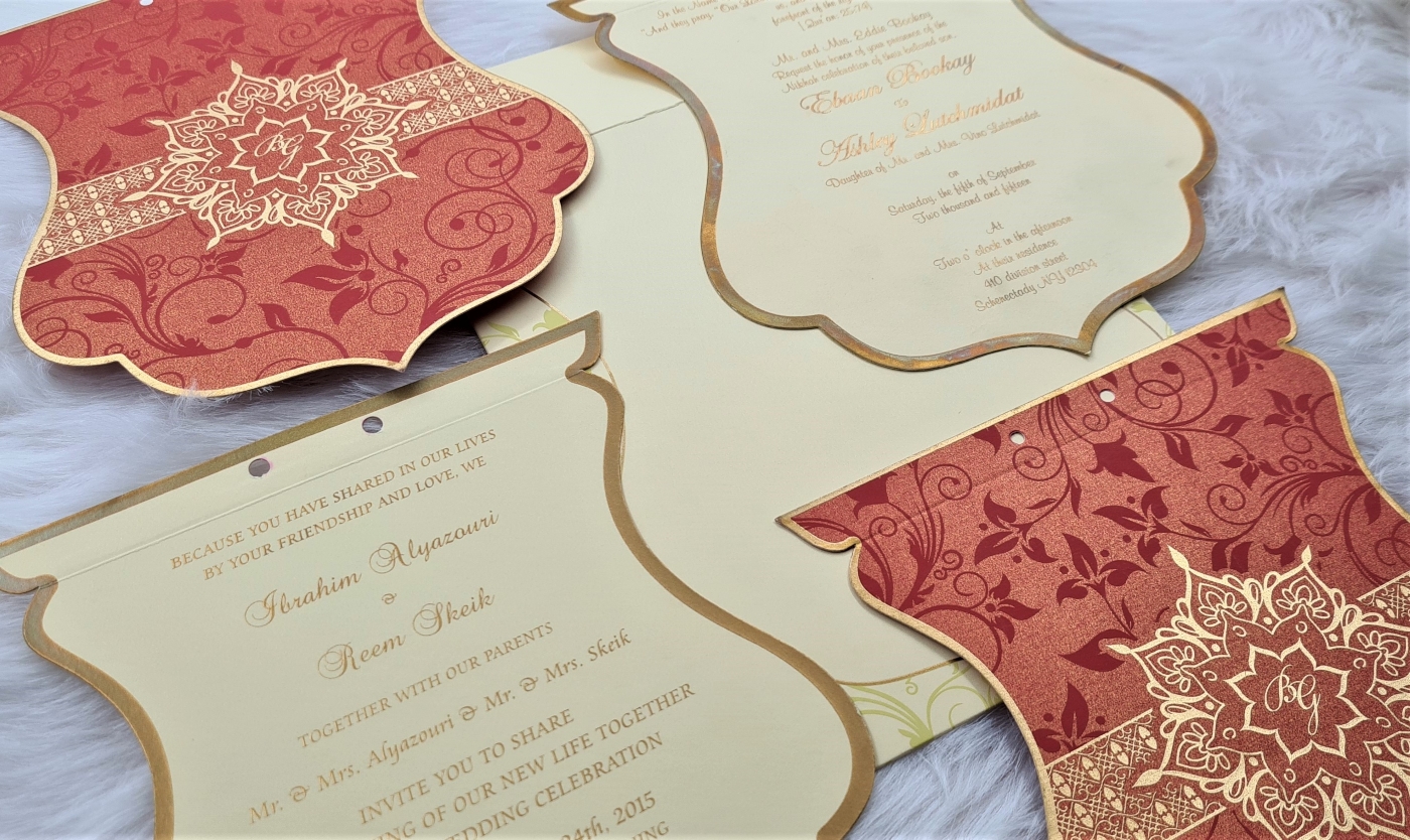 Screen Printed Wedding  Shadi Cards Online - North Carolina - Charlotte ID1608716