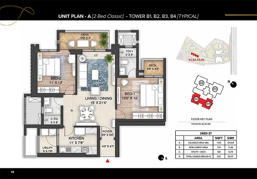 3 BHK Apartment in Indirapuram  The Prestige City - Uttar Pradesh - Ghaziabad ID1618630 2