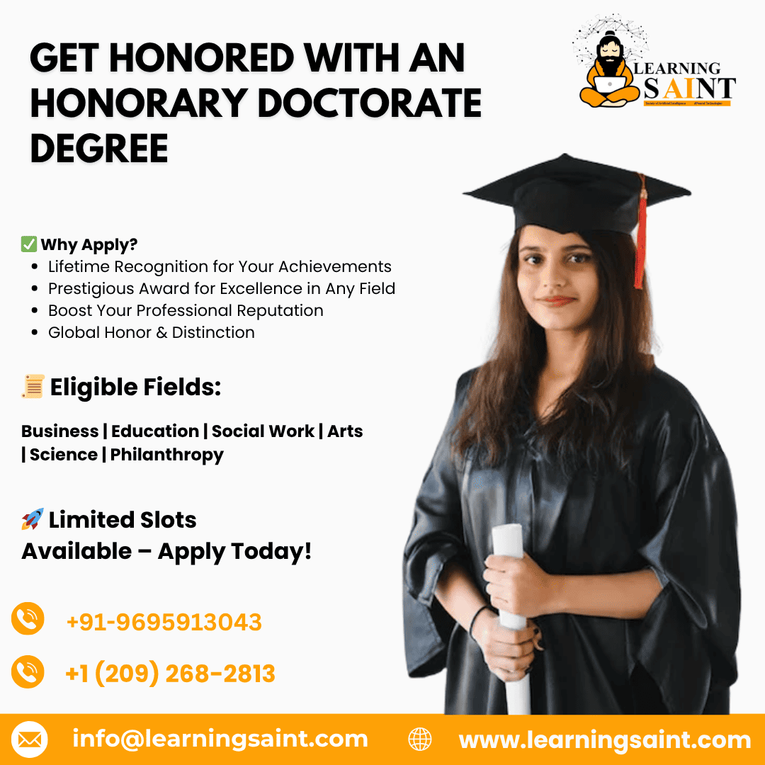 Get Honored with an Honorary Doctorate Degree  Apply Now! - Delhi - Delhi ID1607869