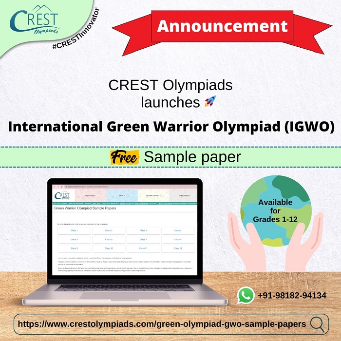Enjoy the Free 1stGrade CREST Green Olympiad Sample Paper - Haryana - Gurgaon ID1540000