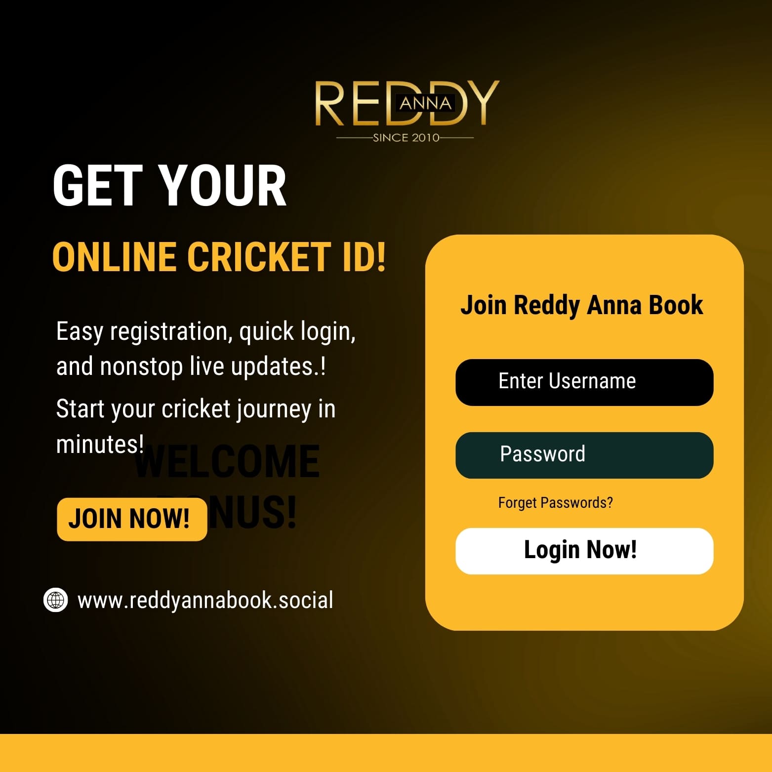 Get your Cricket ID Online with Reddy Anna - Maharashtra - Pune ID1611907