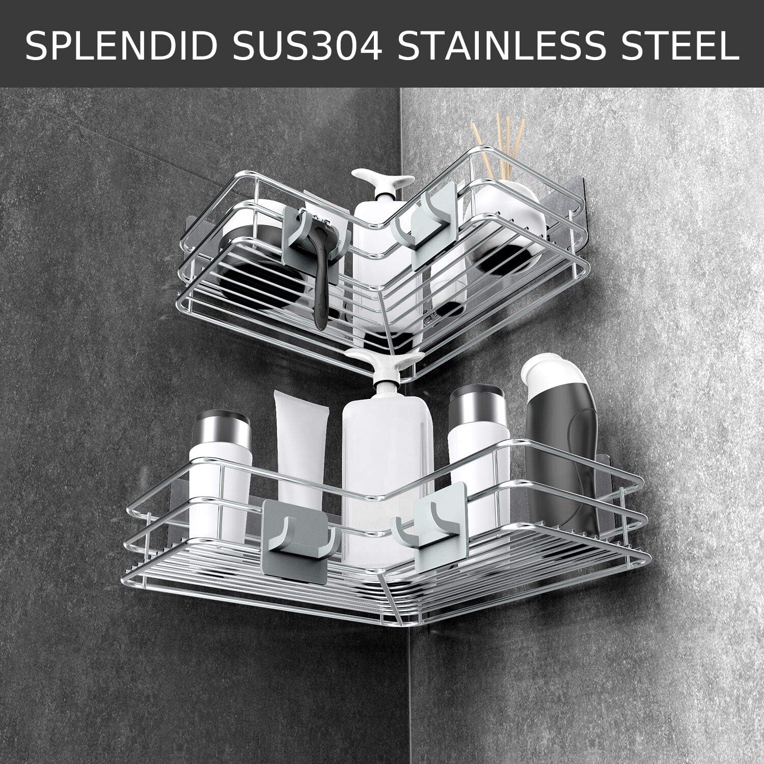 Nieifi Corner Shower Shelves Stainless Steel - New York - New York ID1595118
