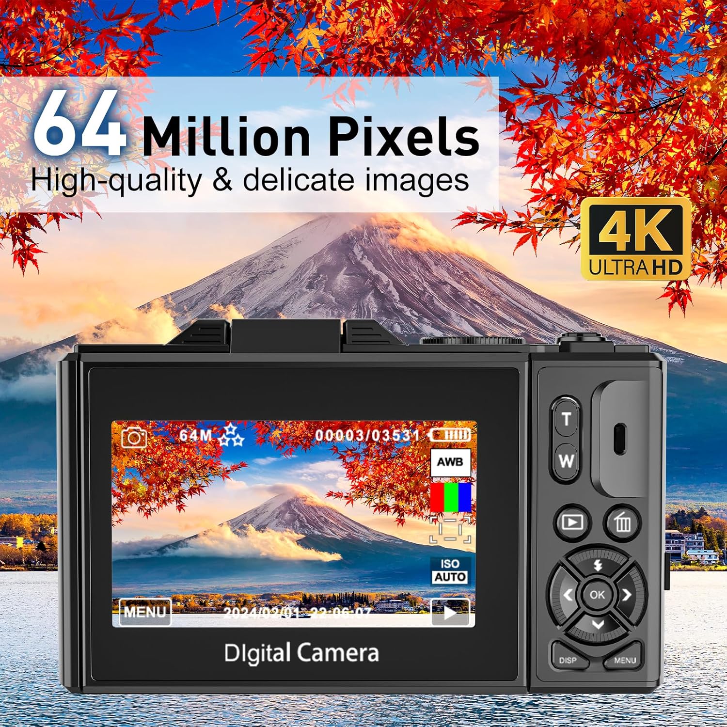 Digital Camera WiFi Autofocus 64MP 4K Vlogging Camera for - New York - Albany ID1585929 4