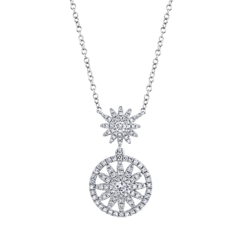 14K White Gold Diamond Starburst Necklace - Wisconsin - Green Bay ID1545152