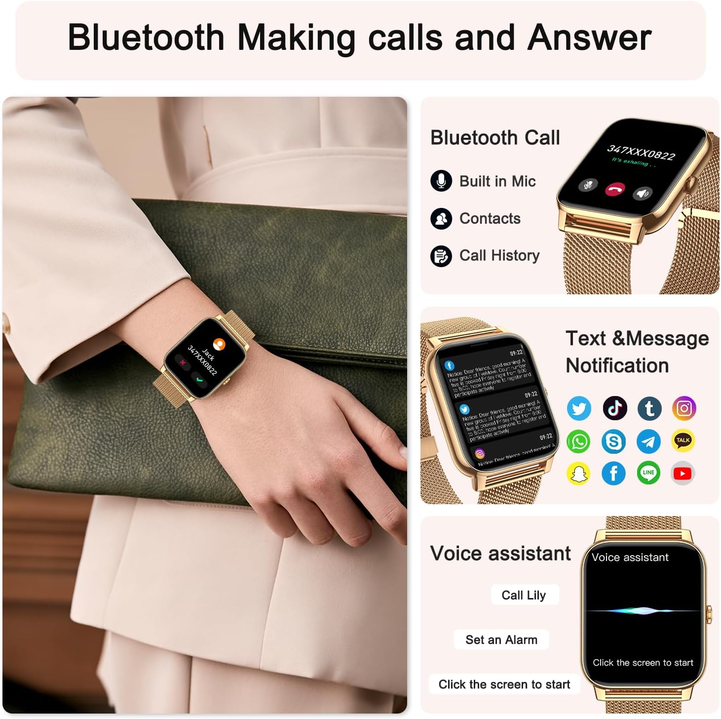 Smart Watch for Women Fitness Tracker Gold Smart Watches - New York - Albany ID1587264 2