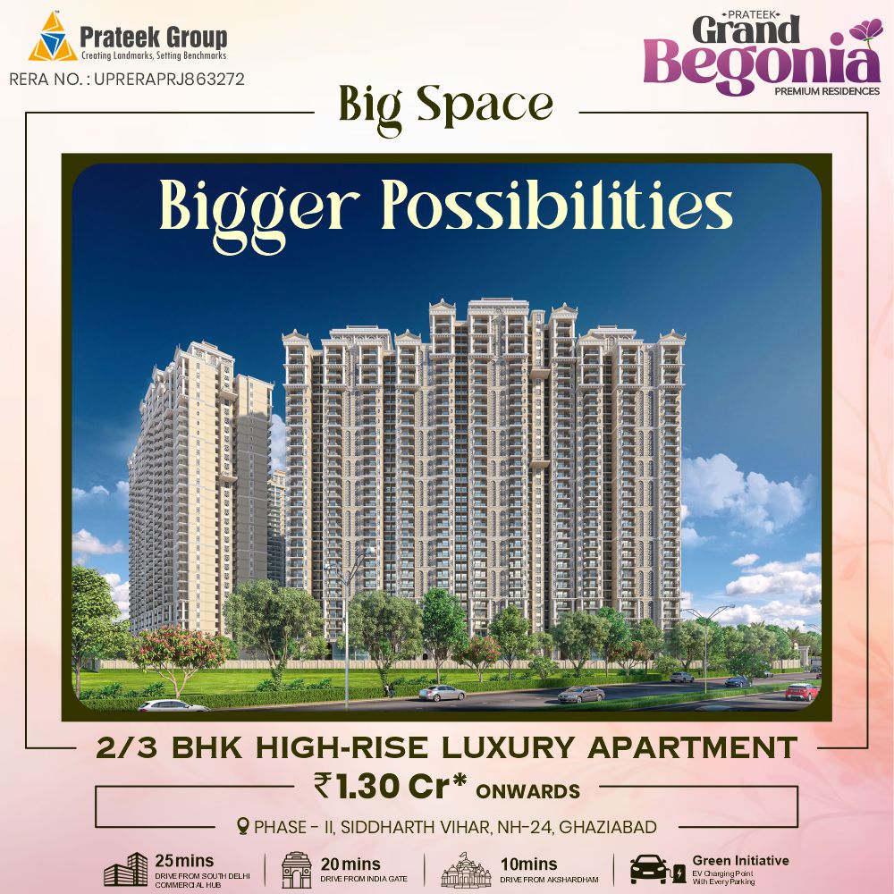 23 BHK apartment In Ghaziabad  Prateek grand Begonia - Uttar Pradesh - Ghaziabad ID1613827