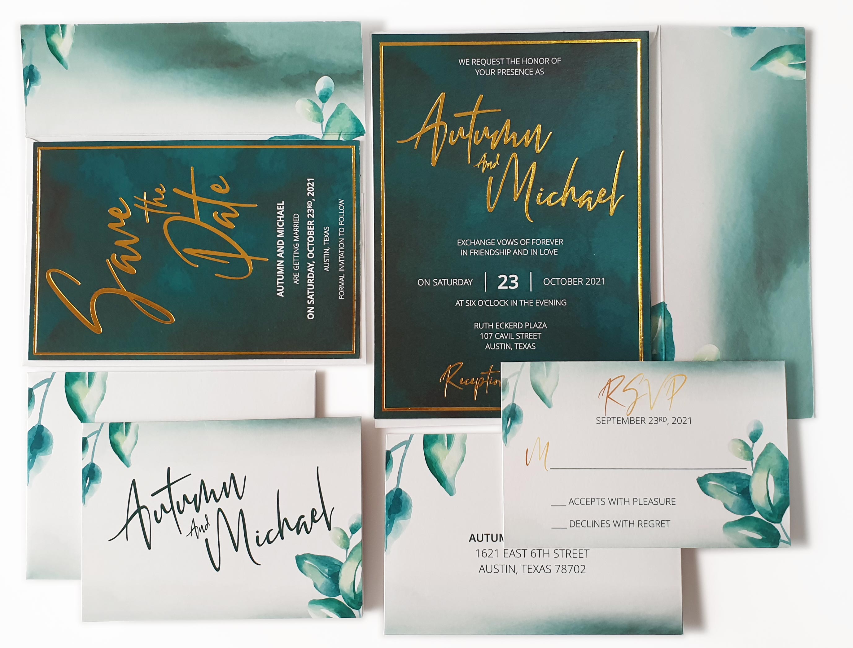 Stunning Gold Foil Invitations  For Your Dream Wedding - California - Mountain View ID1588818 2