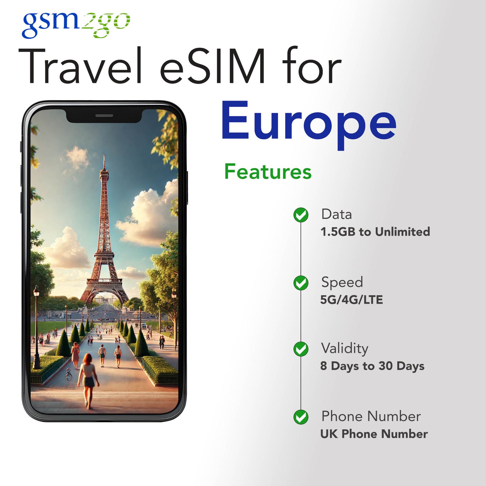 Gsm2go worlds best eSIM unlimited data plan for internation - Delhi - Delhi ID1601283